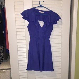 BCBGeneration Blue Dress with Ruffles XXS